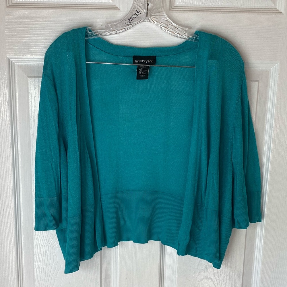 Lane Bryant Teal Shrug size 22/24